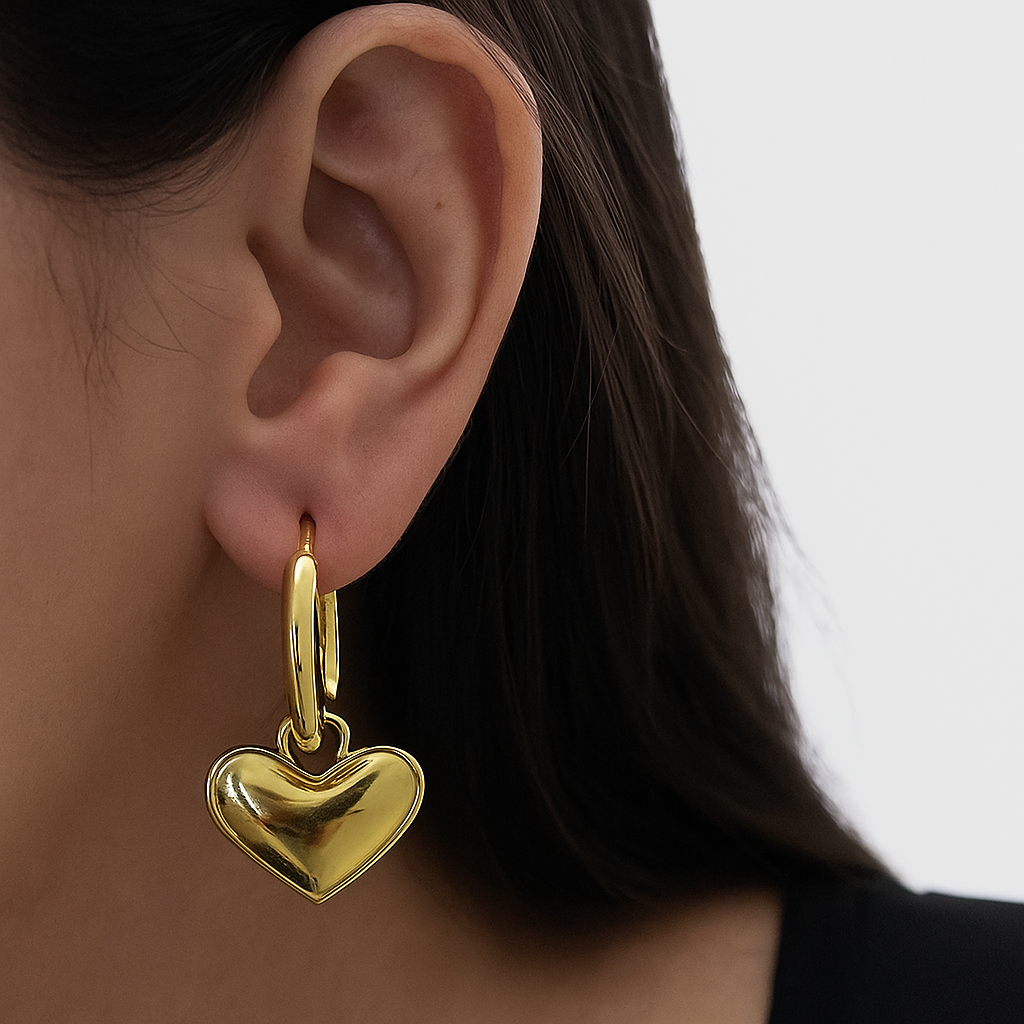 Heart Charm Hoops - House of Pehr
