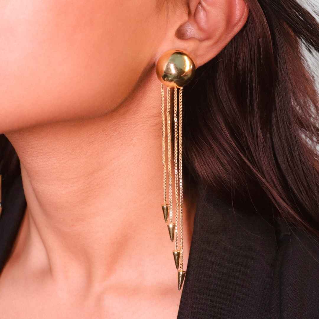 Kama Chain Earrings Gold - House of Pehr