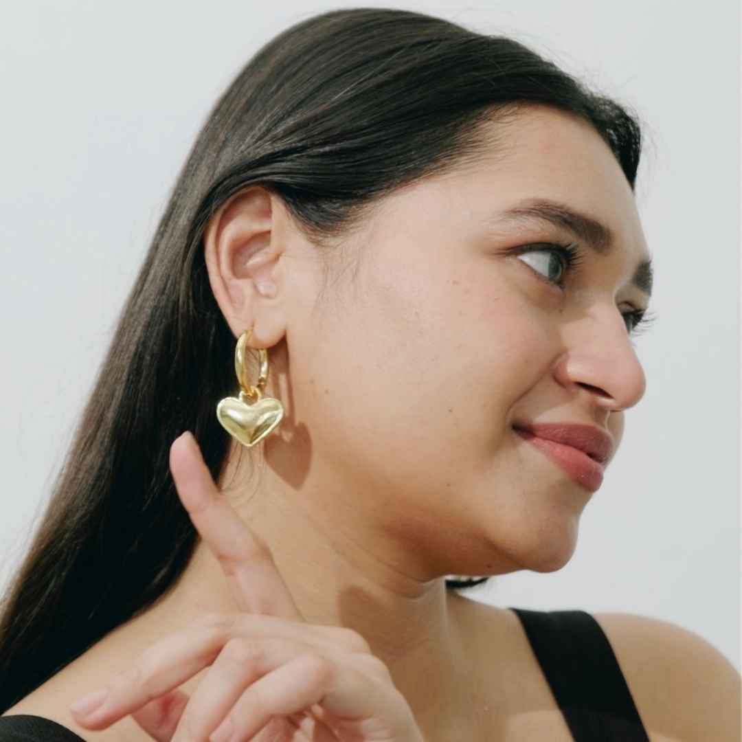 Heart Charm Hoops - House of Pehr