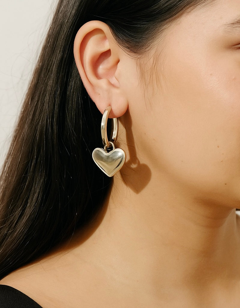 Heart Charm Hoops - House of Pehr
