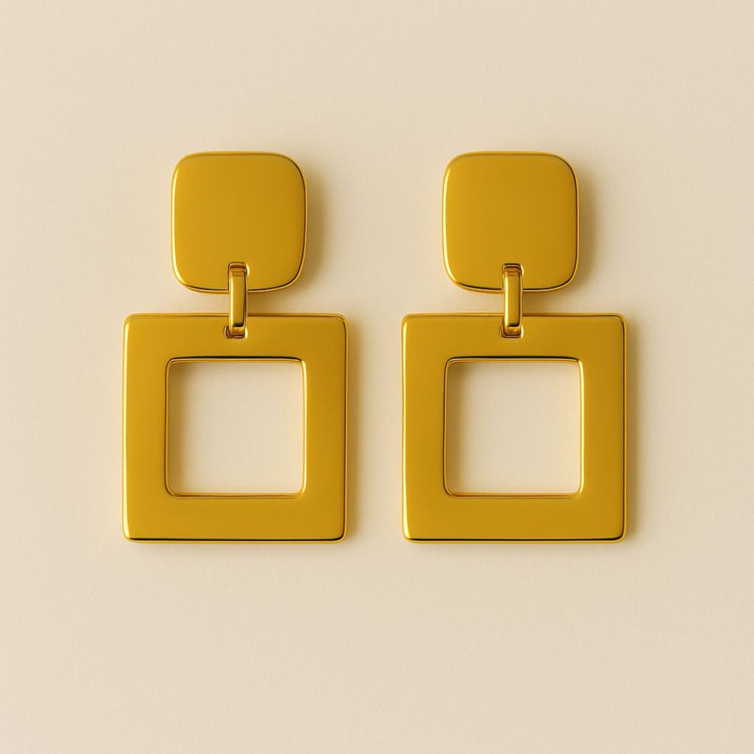 Numa Earrings are Golden geometric earrings from House of Pehr