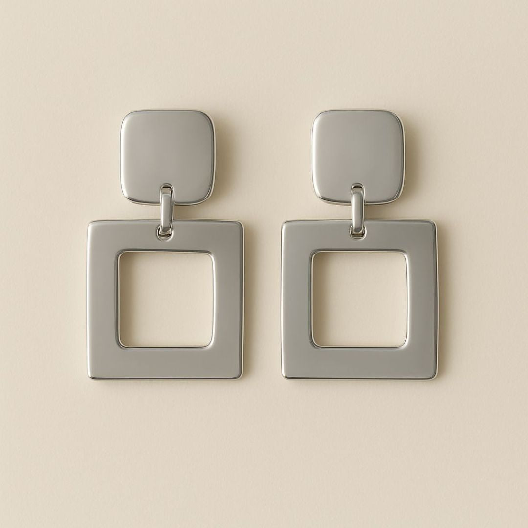 Numa Earrings are Silver geometric earrings from House of Pehr