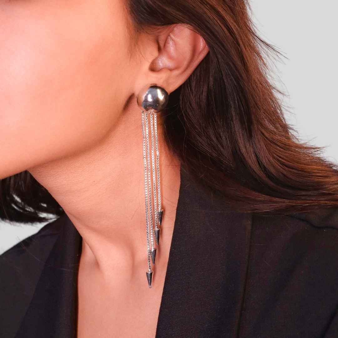 Kama Chain Earrings Silver - House of Pehr