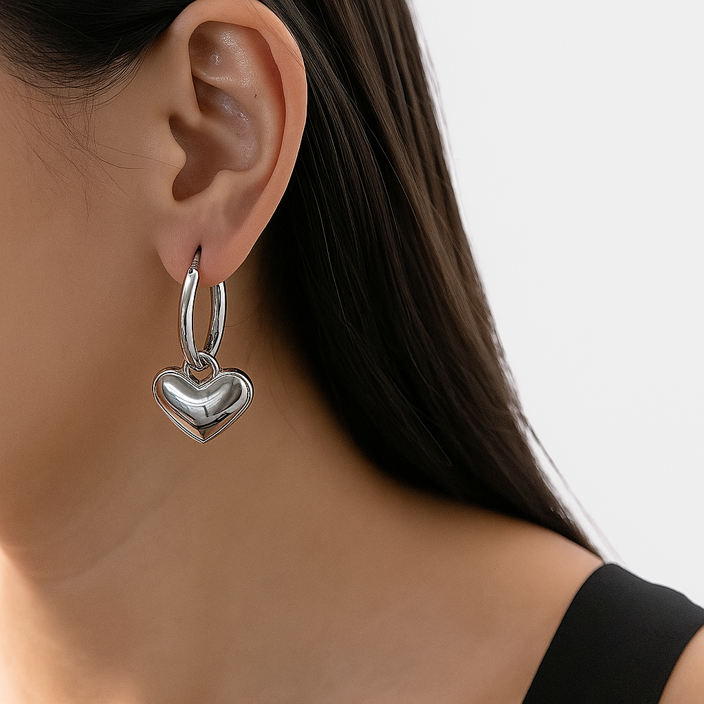 Heart Charm Hoops - House of Pehr