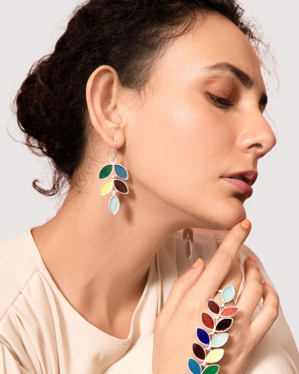 Pehr Fall Leaf Earring | Silver Leaf Drop Earrings | Pehr Silver