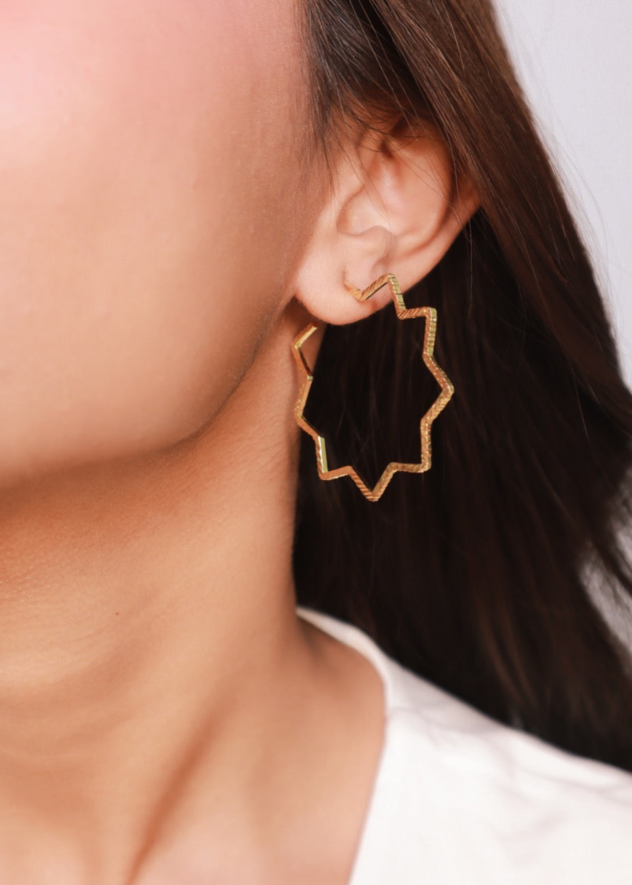 Star Shaped Earrings | Mini Hoop Earrings | Pehr Silver
