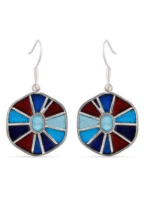 Aqua Hexagon Earrings | Hexagon Earrings | Pehr Silver