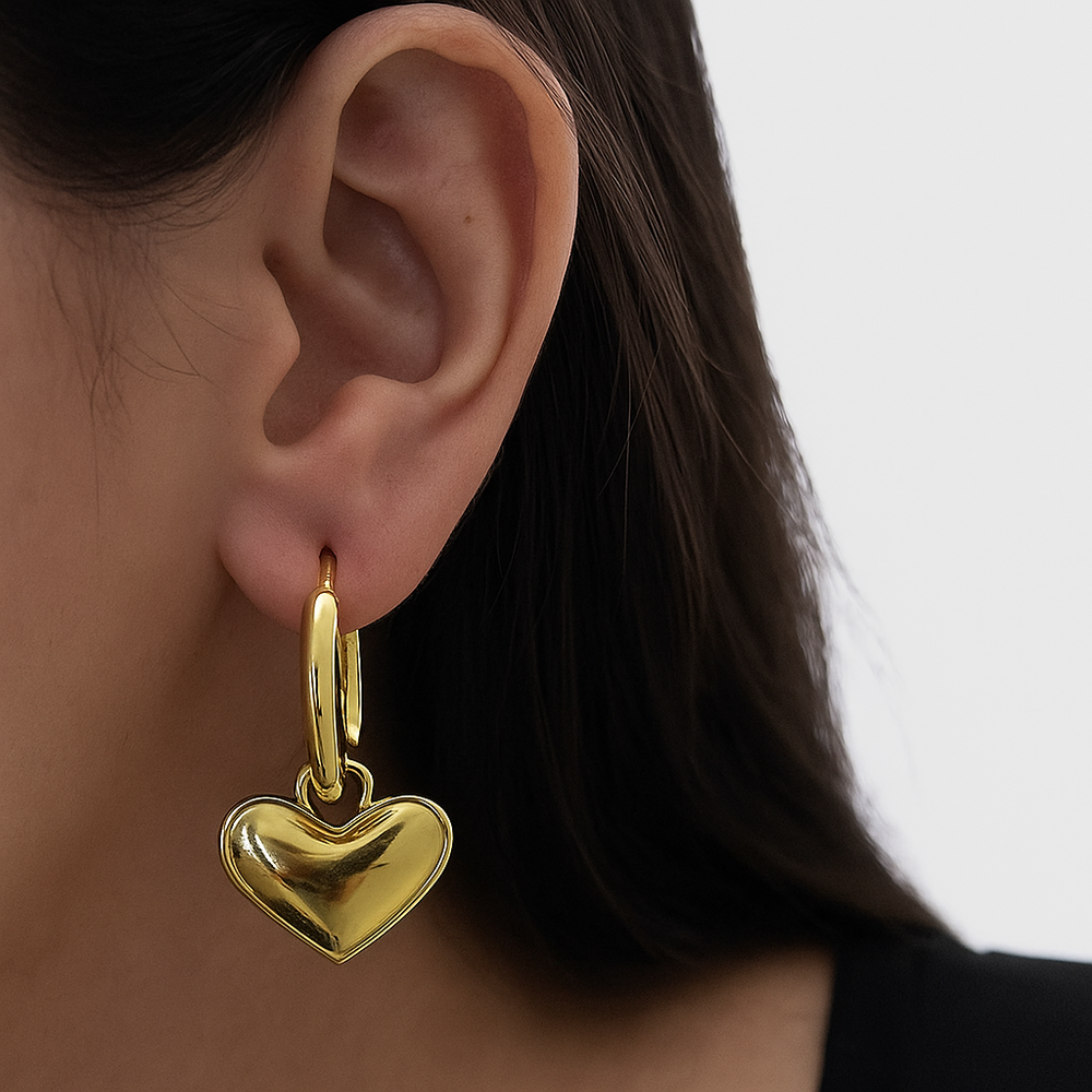 Heart Charm Hoops - House of Pehr - Image 5