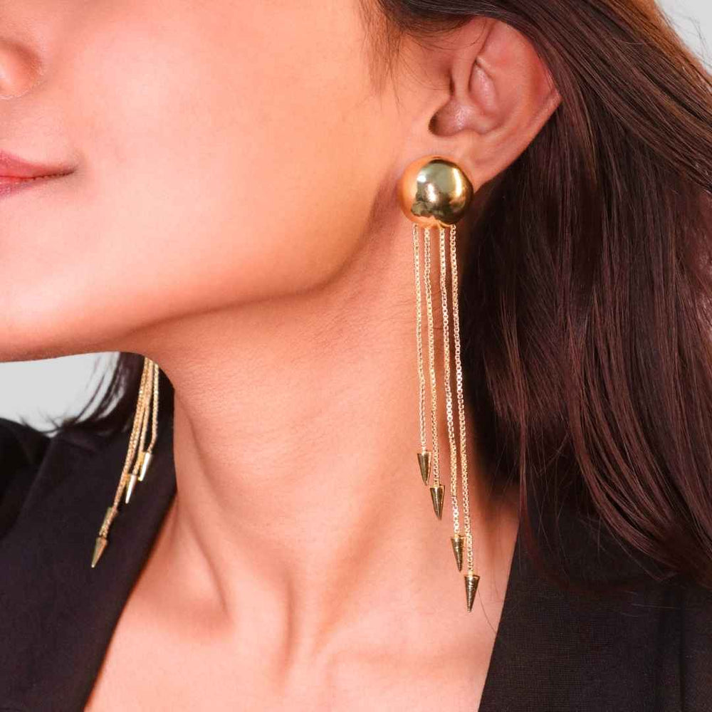 Kama Chain Earrings Gold - House of Pehr  - Image 4