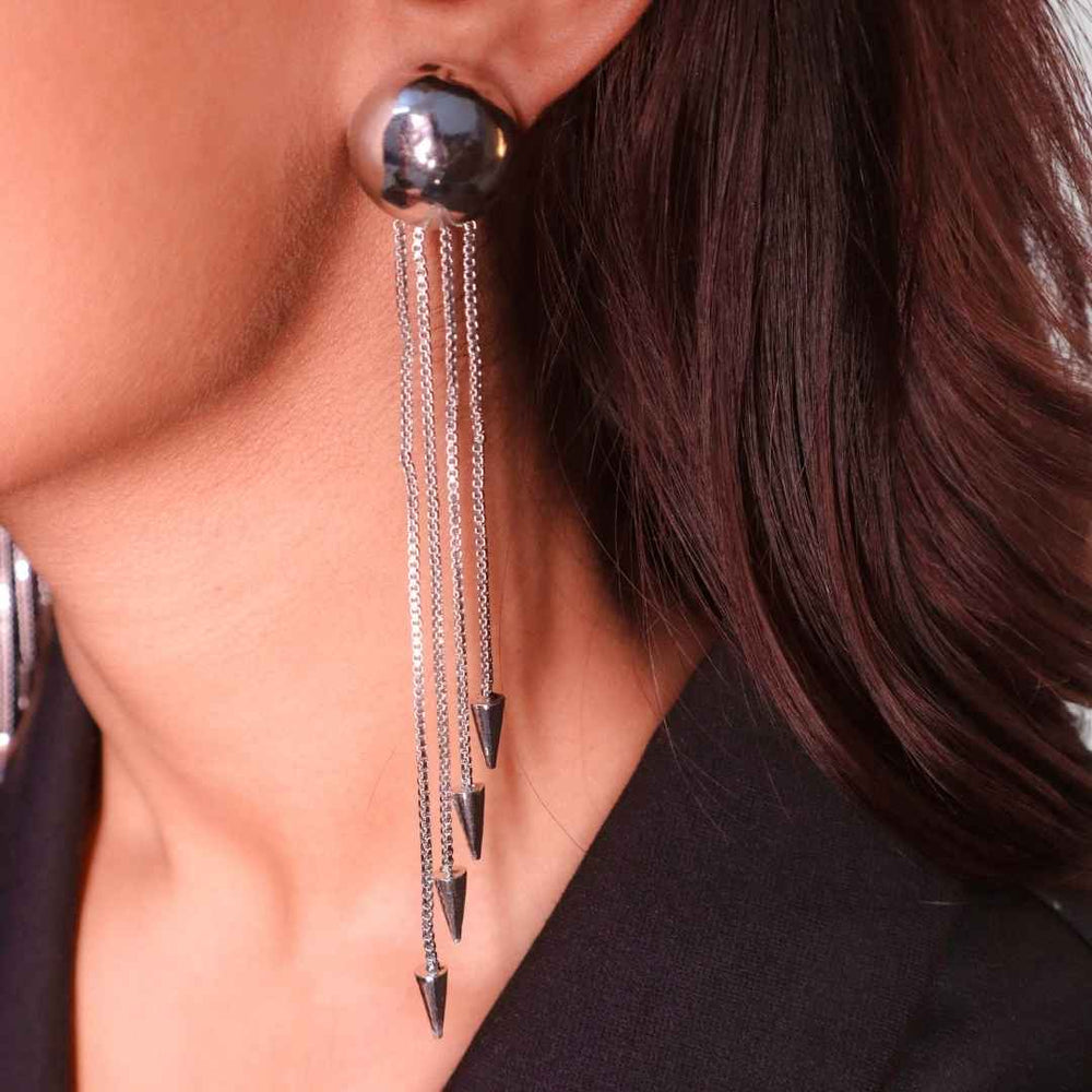 Kama Chain Earrings Silver - House of Pehr  - Image 3