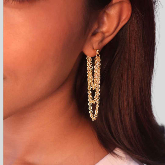 Drape Chain Earrings Gold - House of Pehr