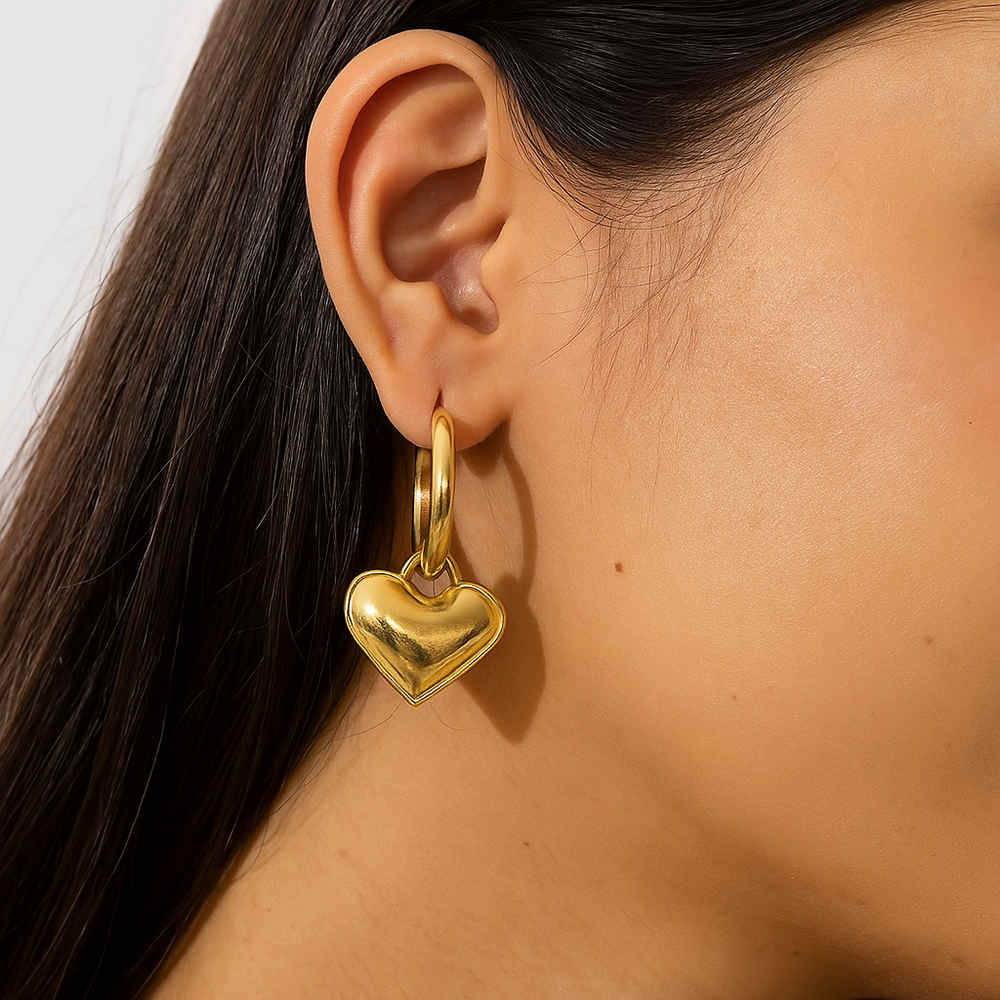 Heart Charm Hoops - House of Pehr - Image 7