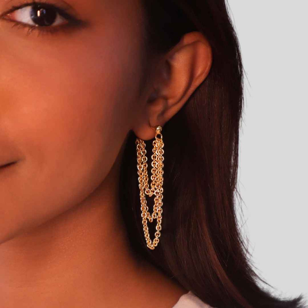 Drape Chain Earrings Gold - House of Pehr - Image 6