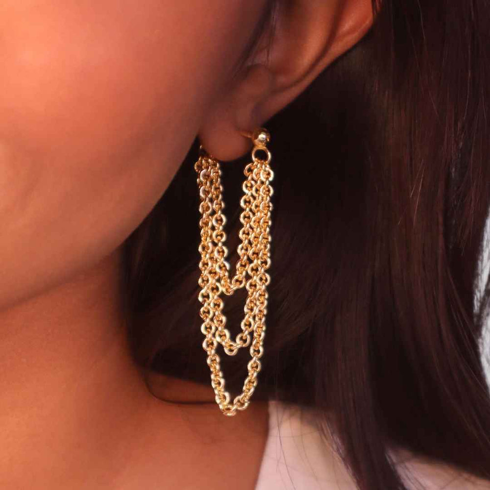 Drape Chain Earrings Gold - House of Pehr - Image 7