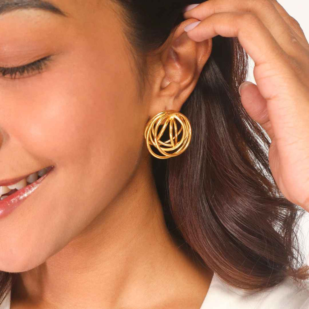 Swirl Earrings Gold Mini -House of Pehr - Image 15