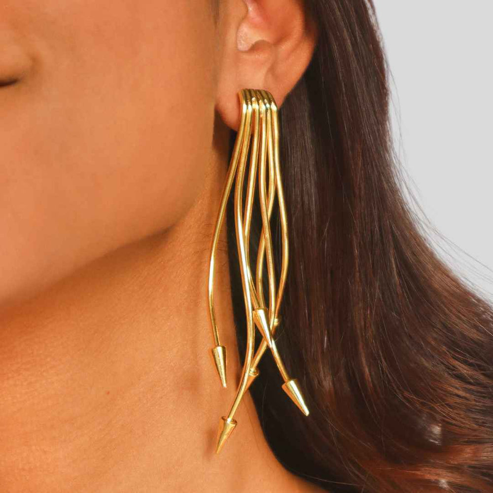 Warrior Earrings Gold | House of Pehr - Image 3