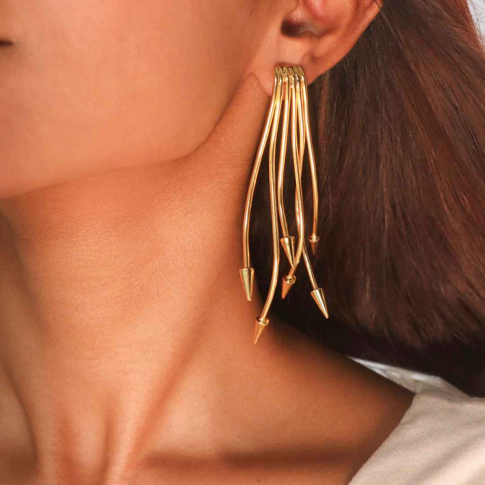 Warrior Earrings Gold | House of Pehr - Image 4