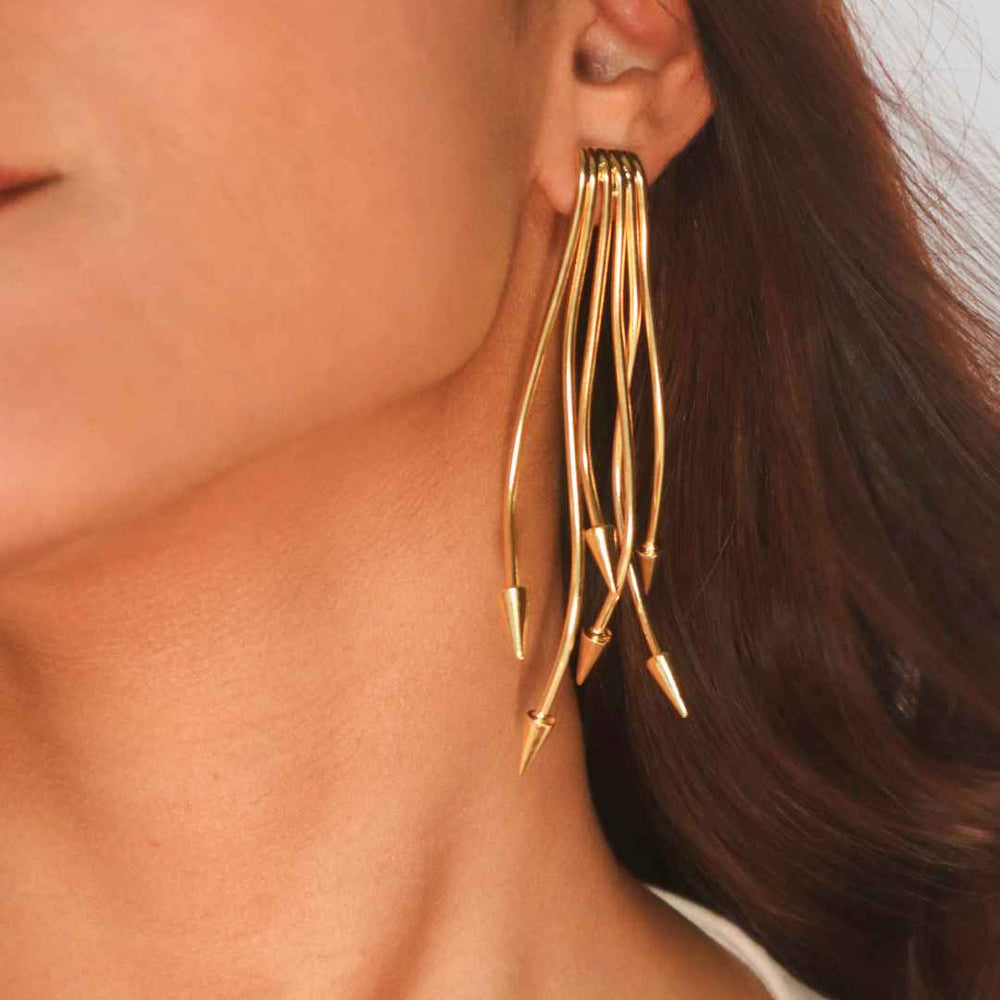 Warrior Earrings Gold | House of Pehr - Image 5