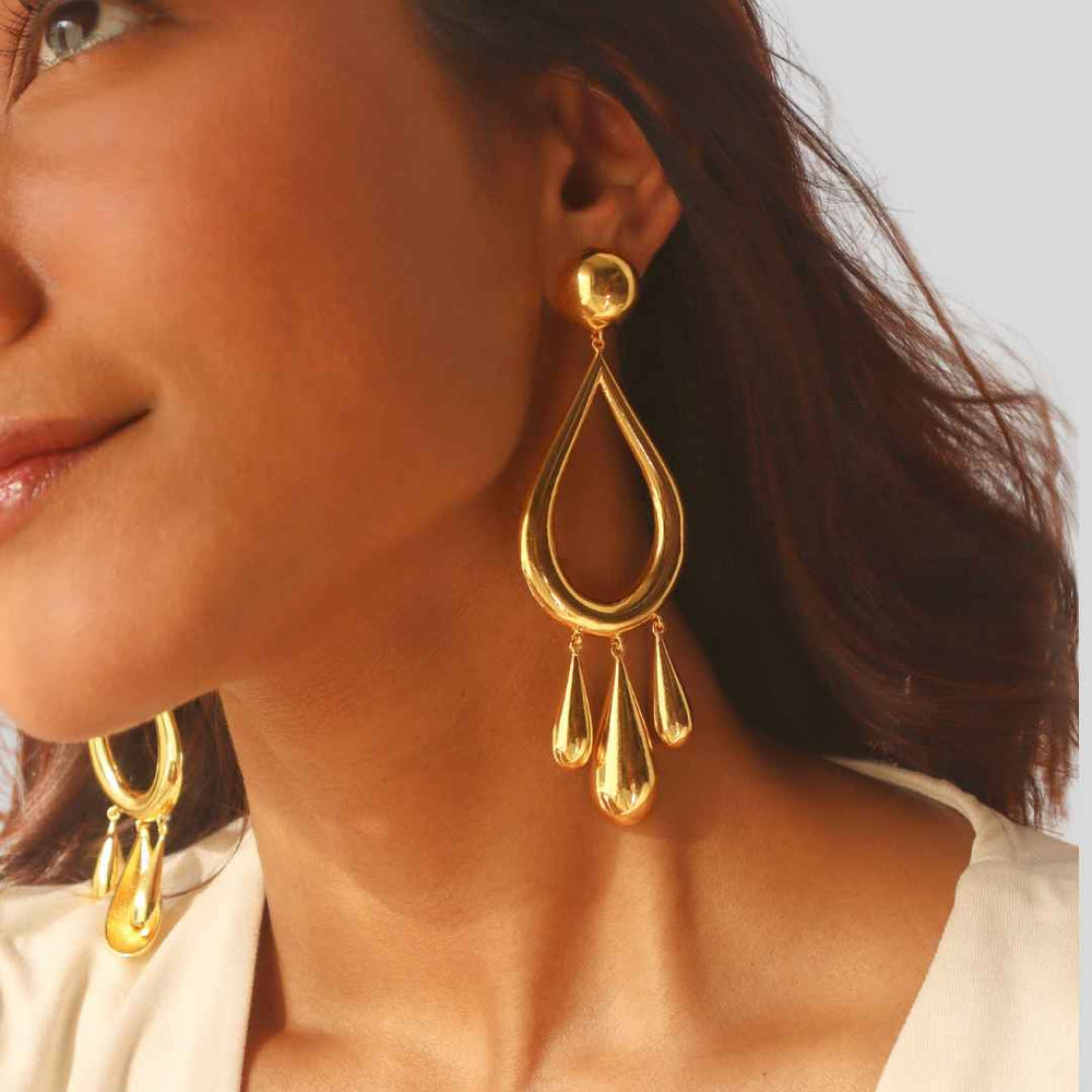 Dewdrop Earrings Gold | House of Pehr - Image 2