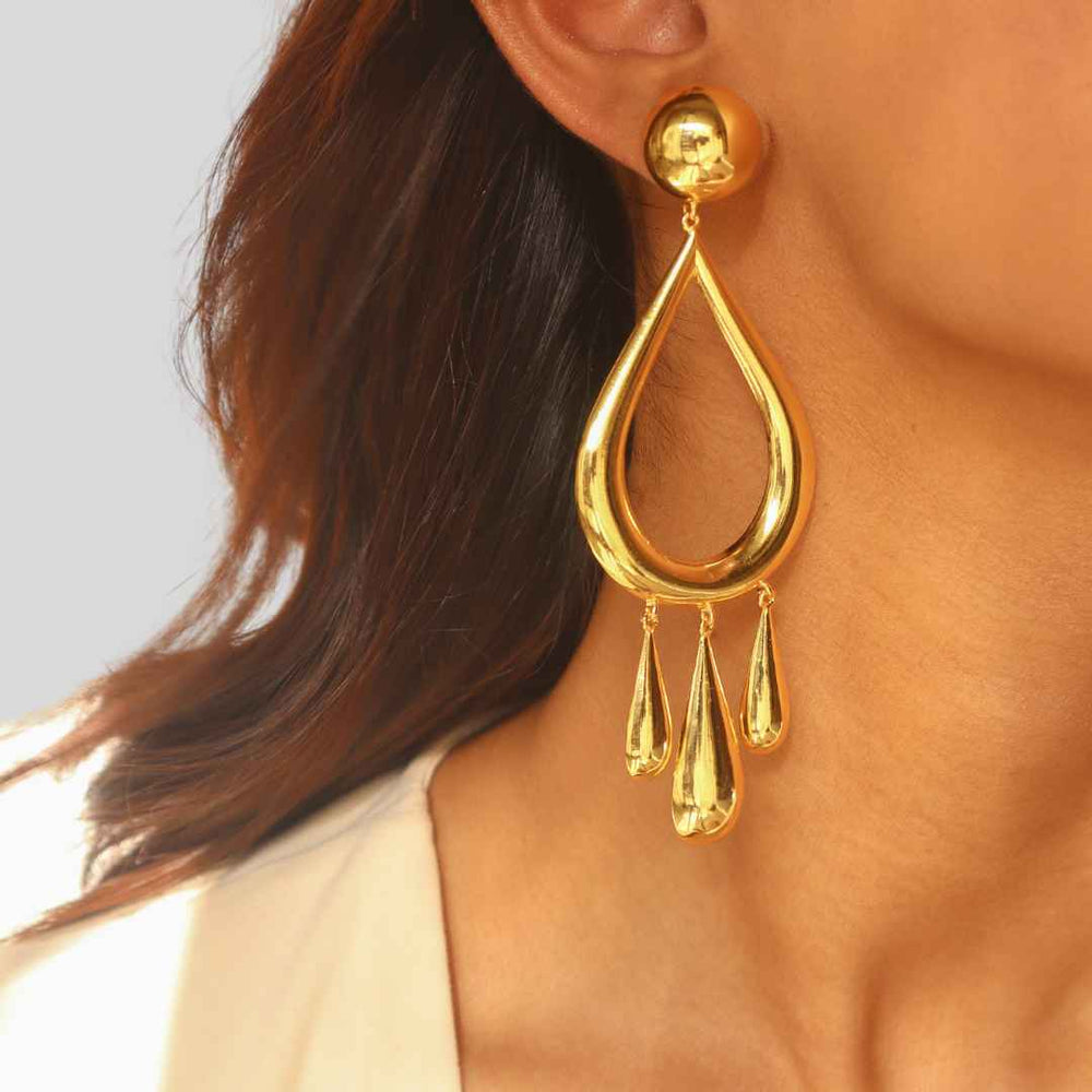 Dewdrop Earrings Gold | House of Pehr - Image 3