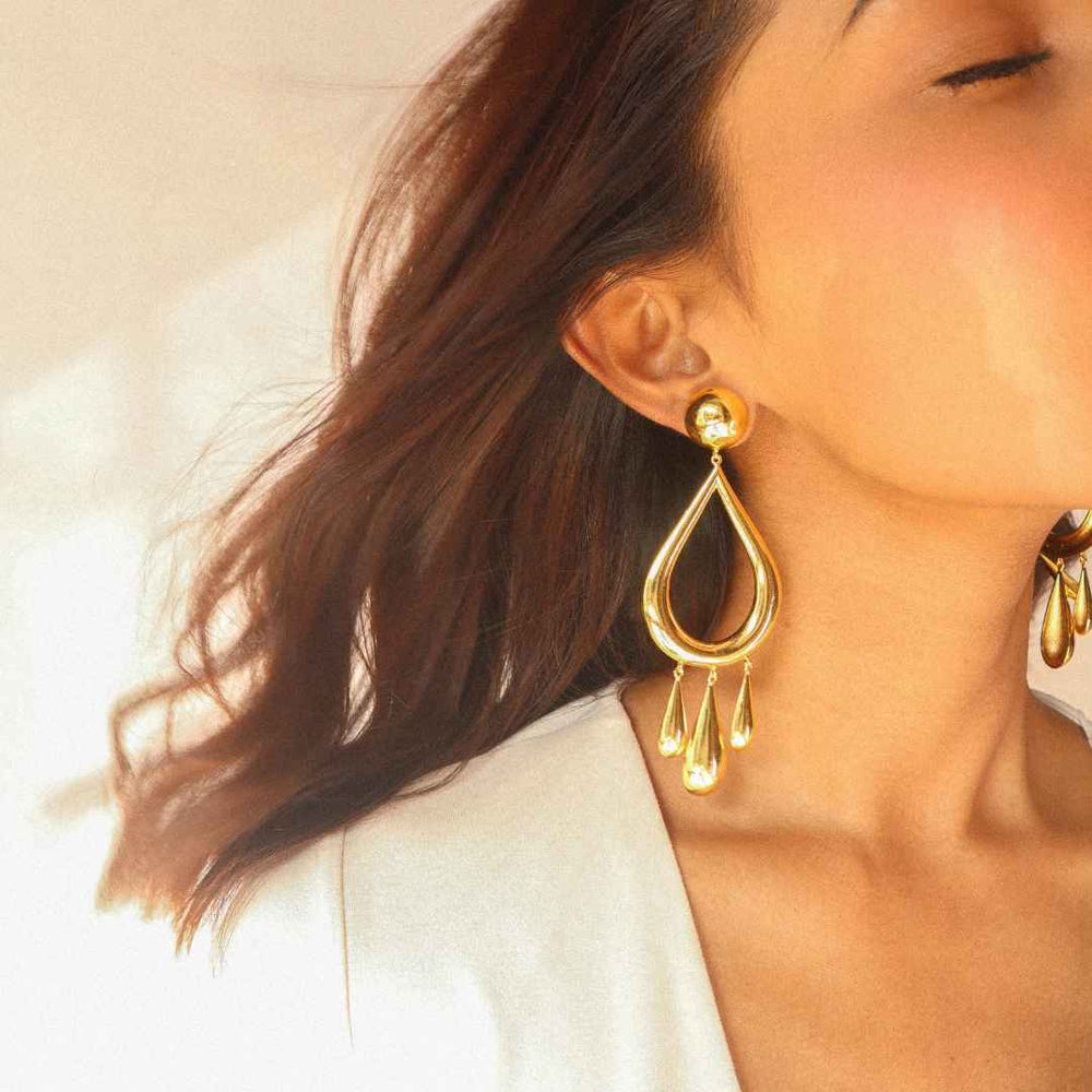 Dewdrop Earrings Gold | House of Pehr - Image 7