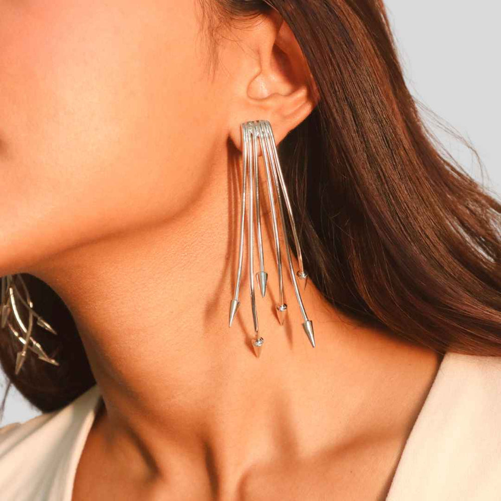 Warrior Earrings Silver | House of Pehr - Image 6