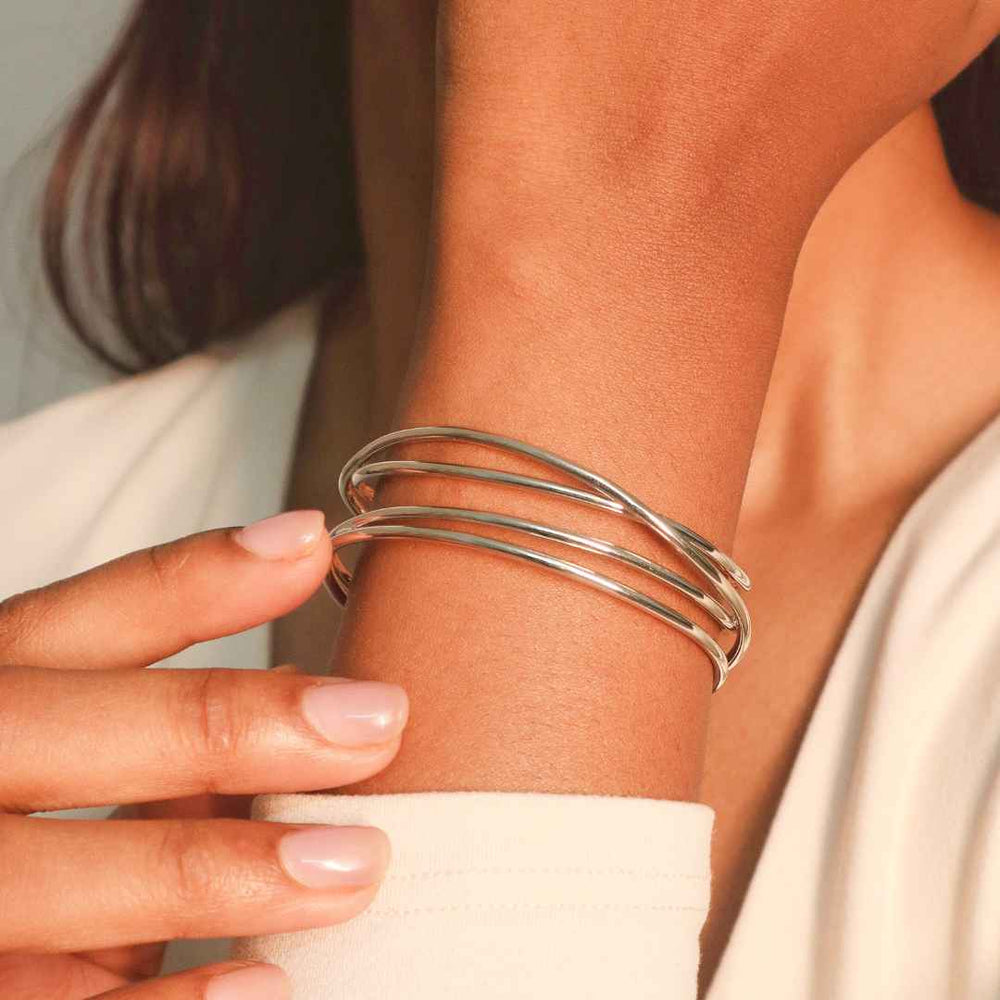 Mesh Bangle Silver - House of Pehr - Image 8