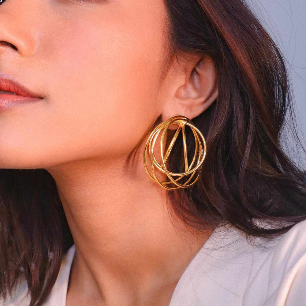 Swirl Earrings Gold-House of Pehr - Image 13