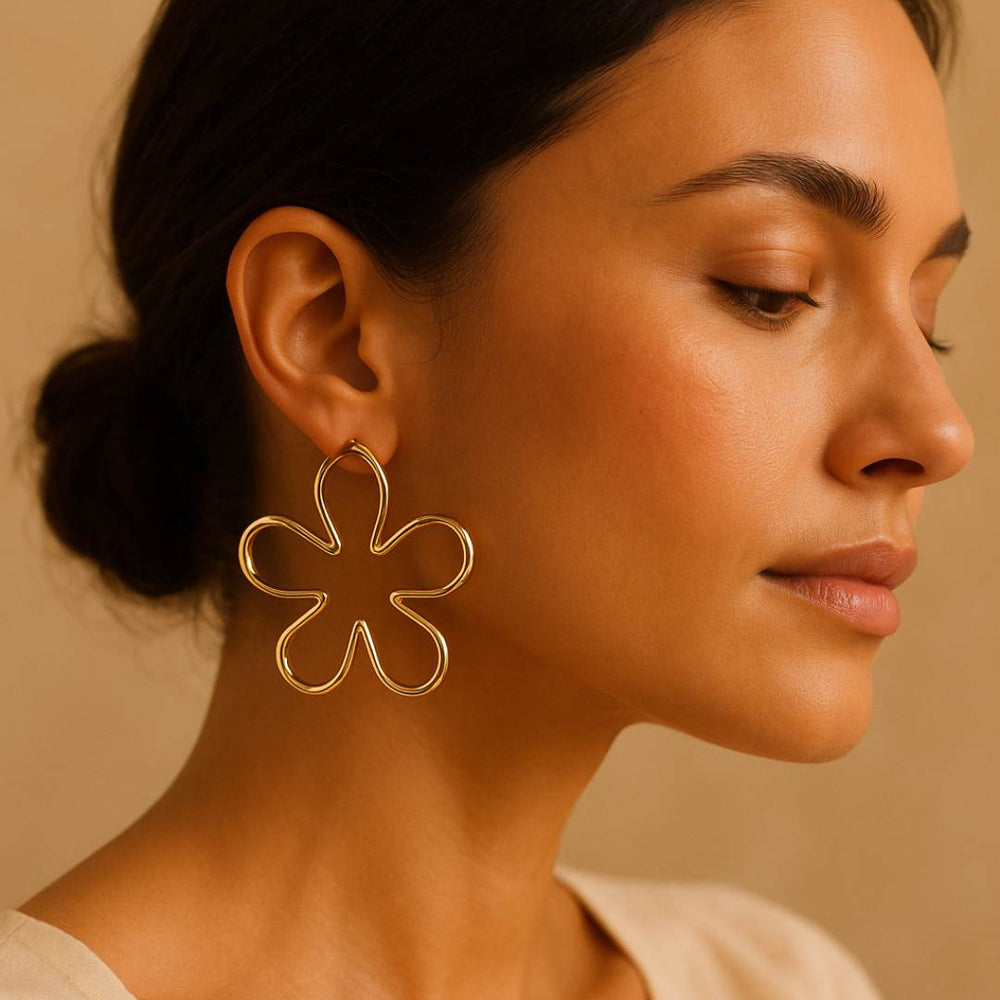 Brass Flower Hoops - House of Pehr  - Image 5