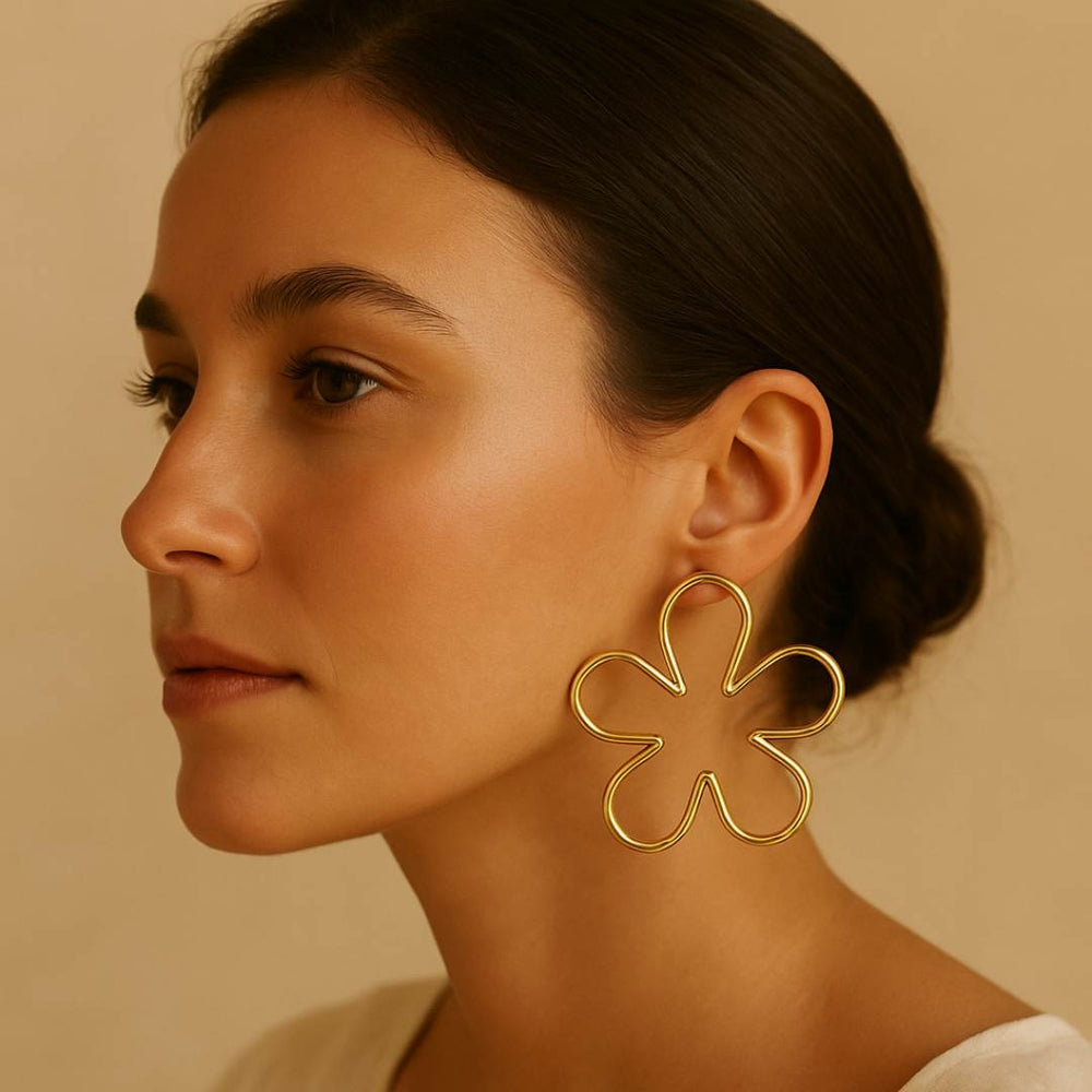 Brass Flower Hoops - House of Pehr  - Image 3