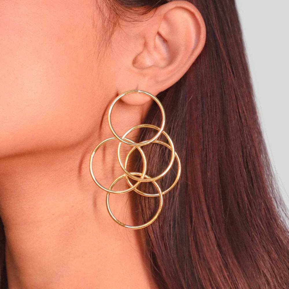 Circle of Life Earrings Golden-House of Pehr - Image 3