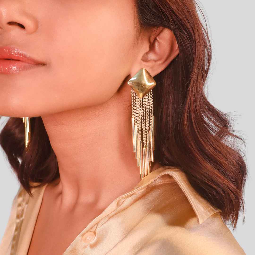 Waterfall Earrings Gold - House of Pehr