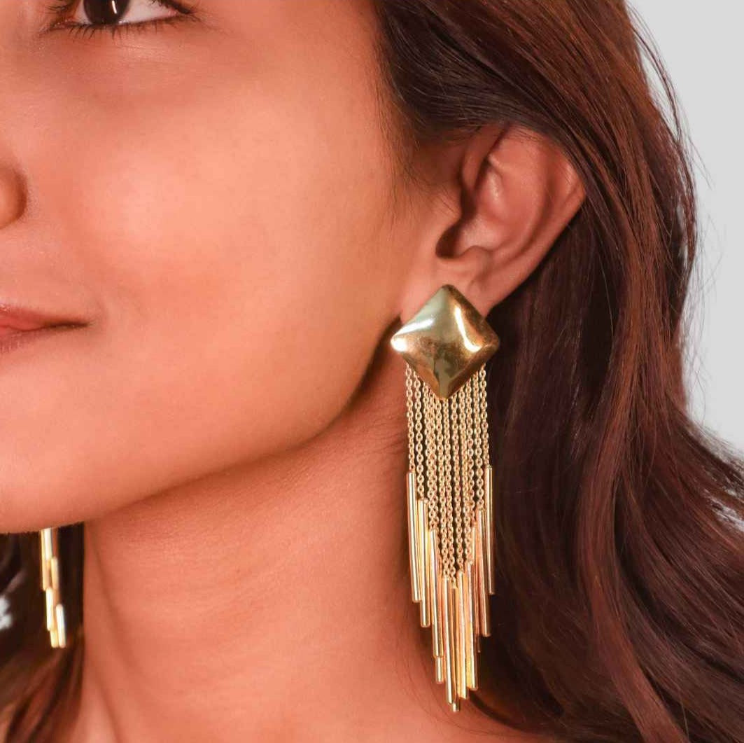 Waterfall Earrings Gold - House of Pehr