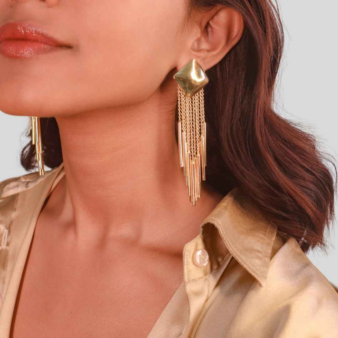 Waterfall Earrings Gold - House of Pehr