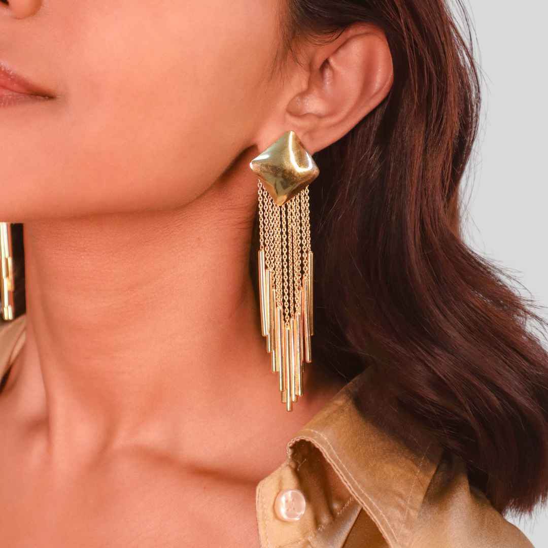 Waterfall Earrings Gold - House of Pehr