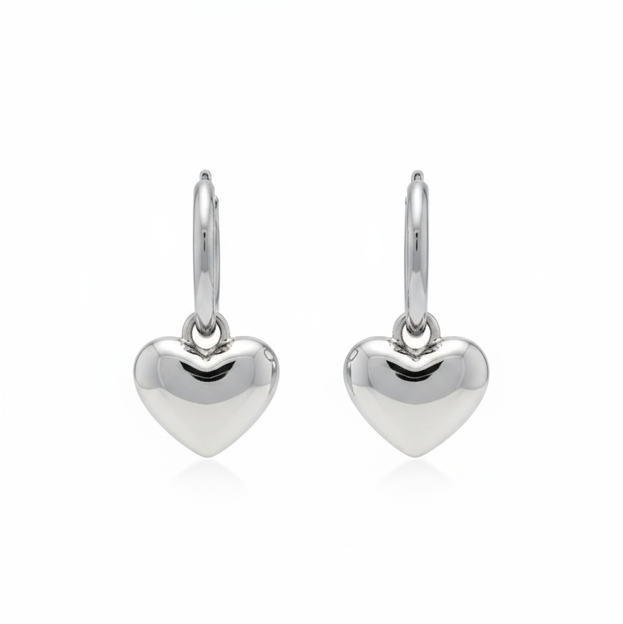 Heart Charm Hoops - Image 3