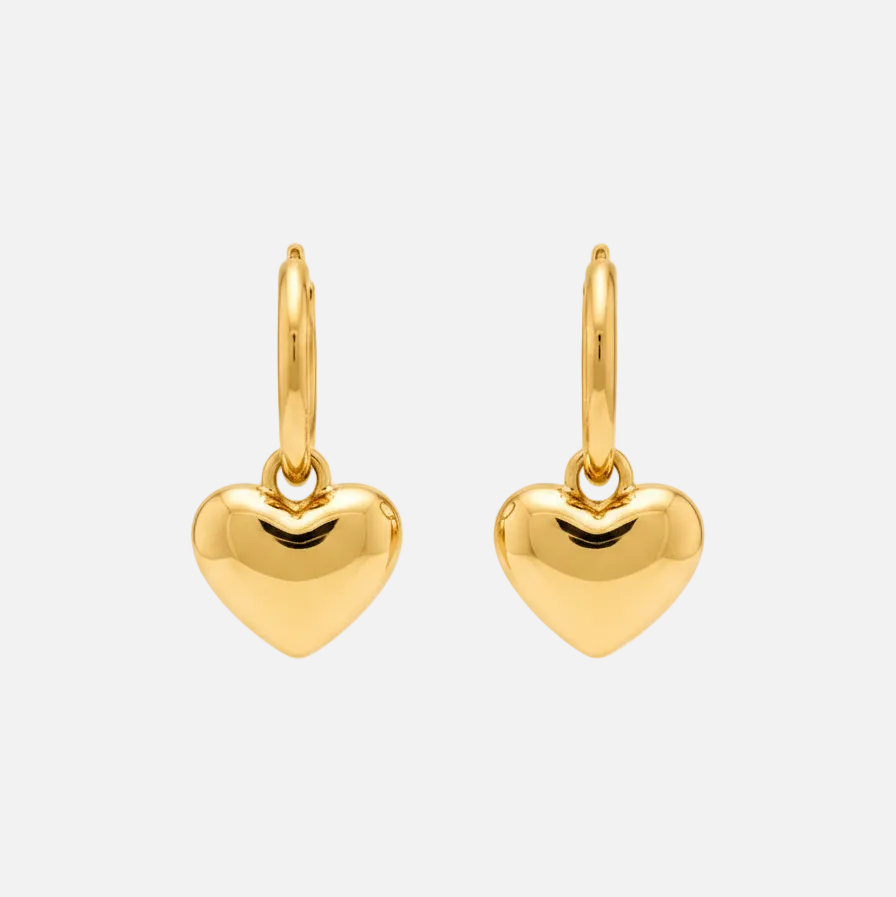 Heart Charm Hoops - Image 1
