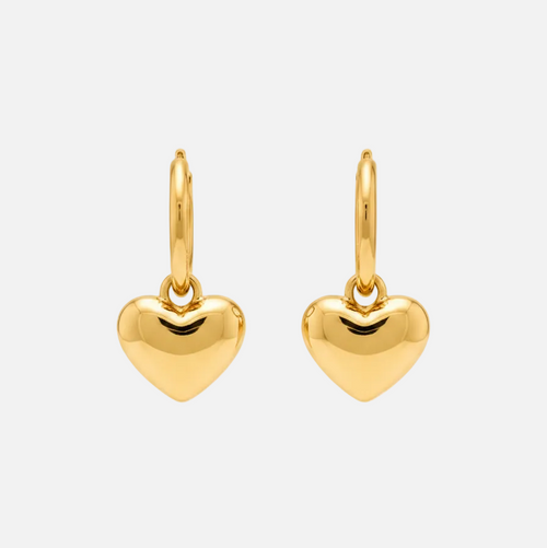 Heart Charm Hoops