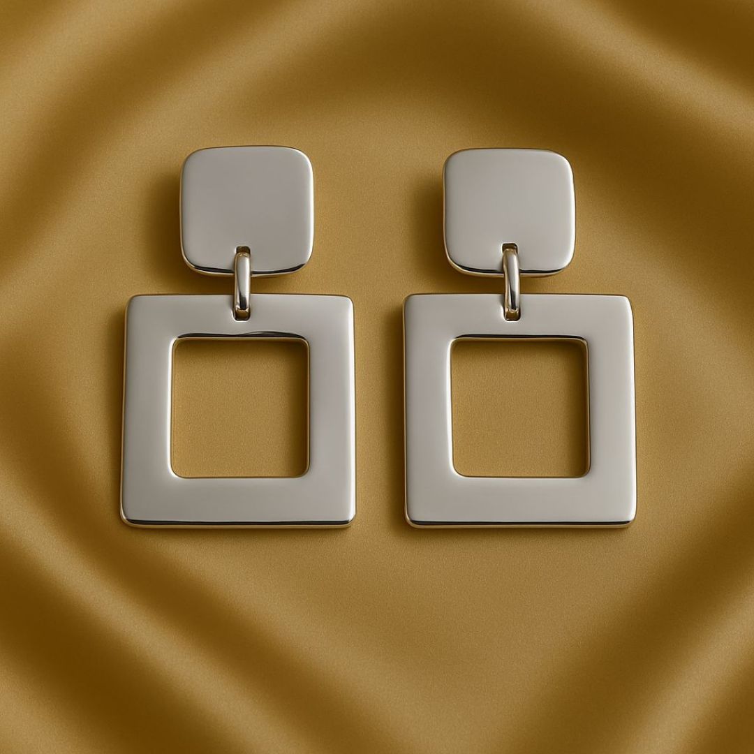Numa Earrings are Silver geometric earrings from House of Pehr