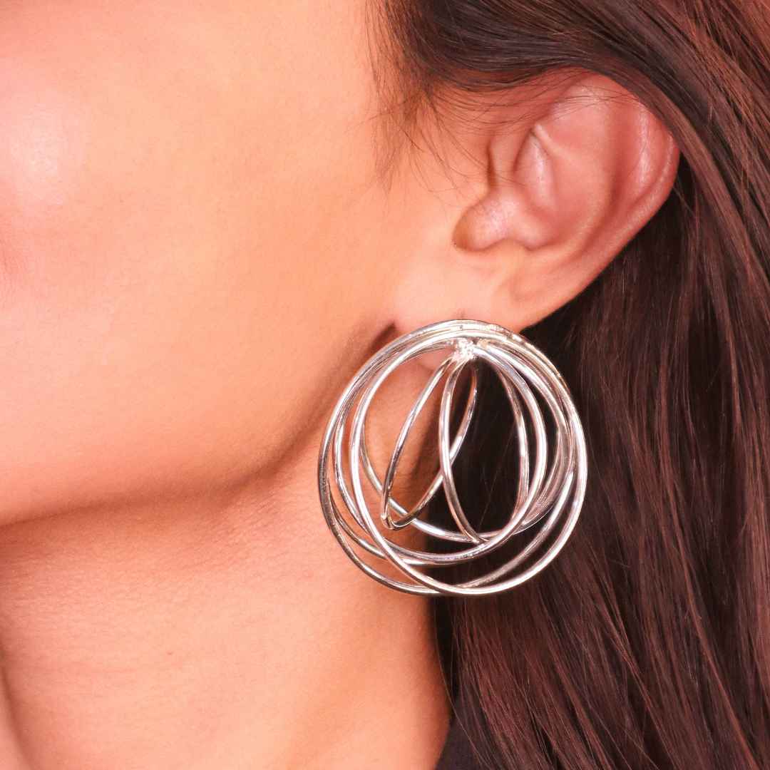 Swirl Earrings Silver -House of Pehr