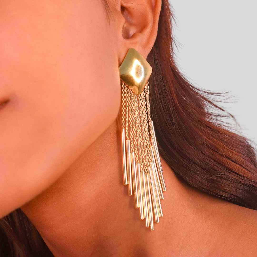 Waterfall Earrings Gold - House of Pehr