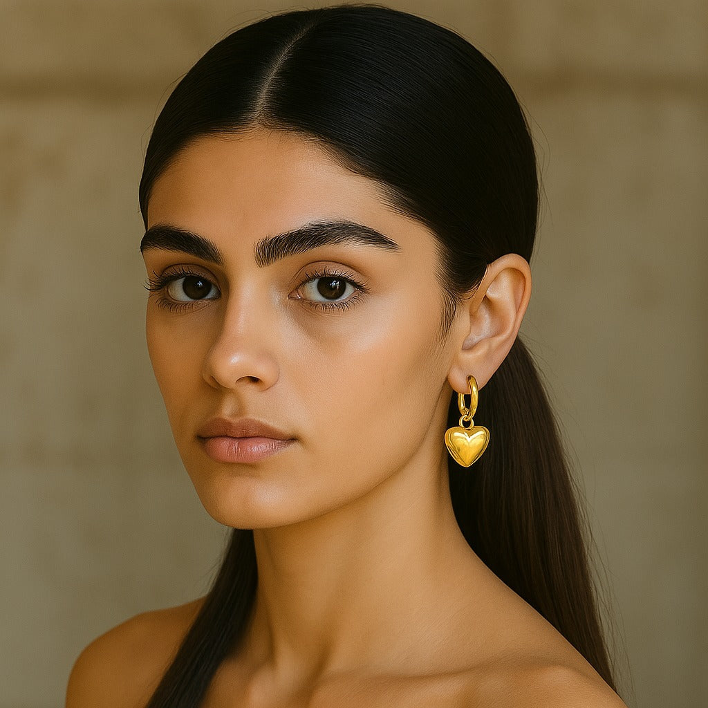 Heart Charm Hoops - House of Pehr