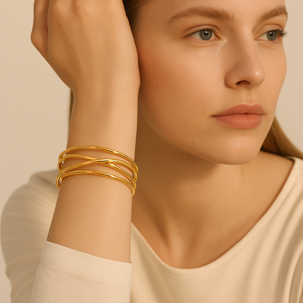 Mesh Bangle Gold - House of Pehr - Image 11