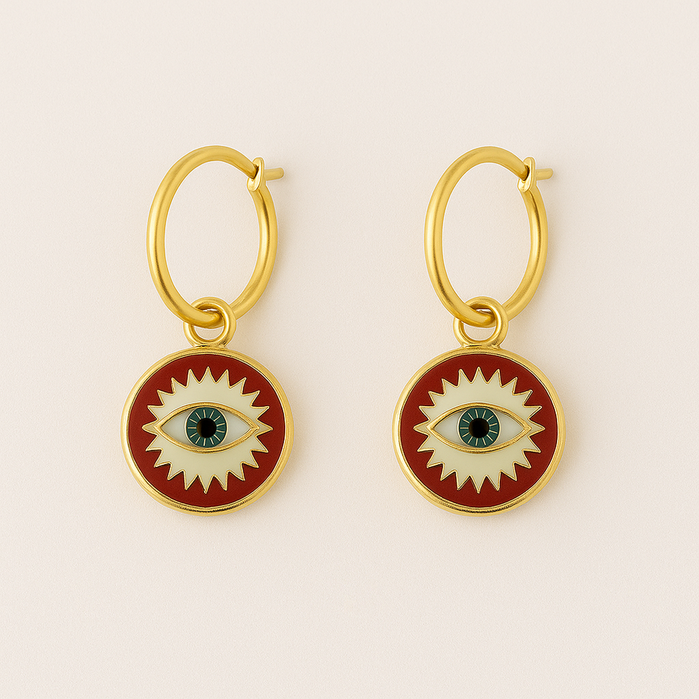 Red Evil eye earrings - House of Pehr - Image 4