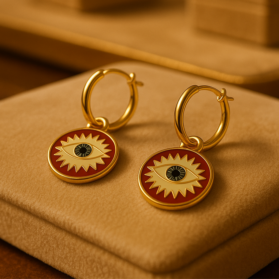 Red Evil eye earrings - House of Pehr - Image 3