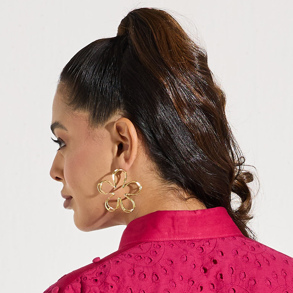 Brass Flower Hoops - House of Pehr  - Image 6