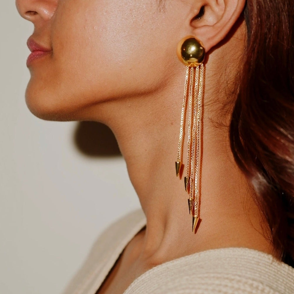 Kama Chain Earrings Gold - House of Pehr  - Image 1