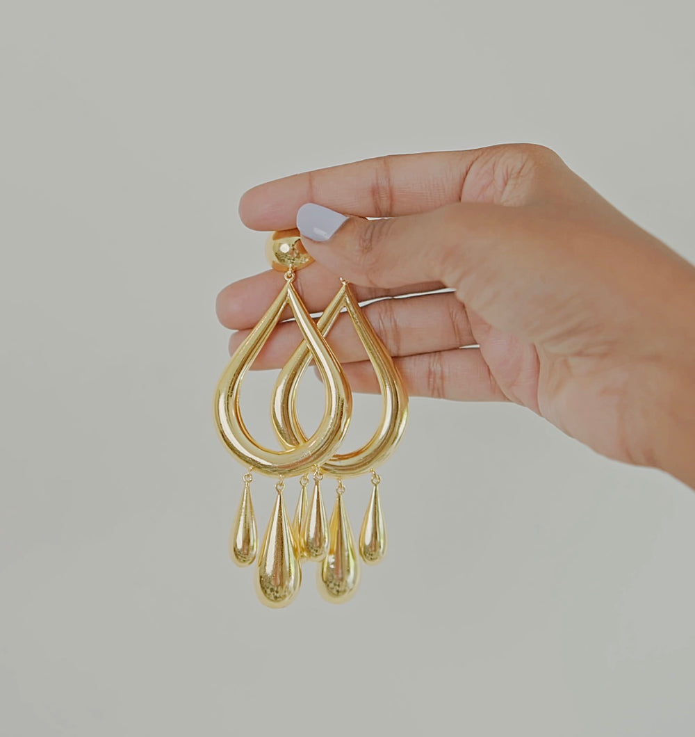 Dewdrop Earrings Gold | House of Pehr - Image 4