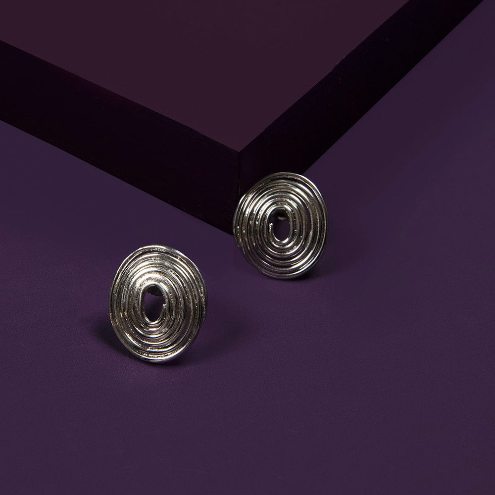 Silver Trilogy Oval Studs - Pehr Adorning Time - Image 4