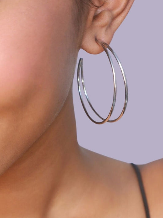 Twin Hoops-Silver-Jewellery | Pehr